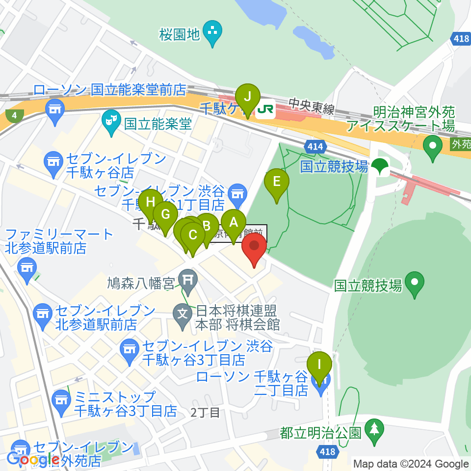 専門学校 東京クールジャパン・アカデミー周辺のカフェ一覧地図