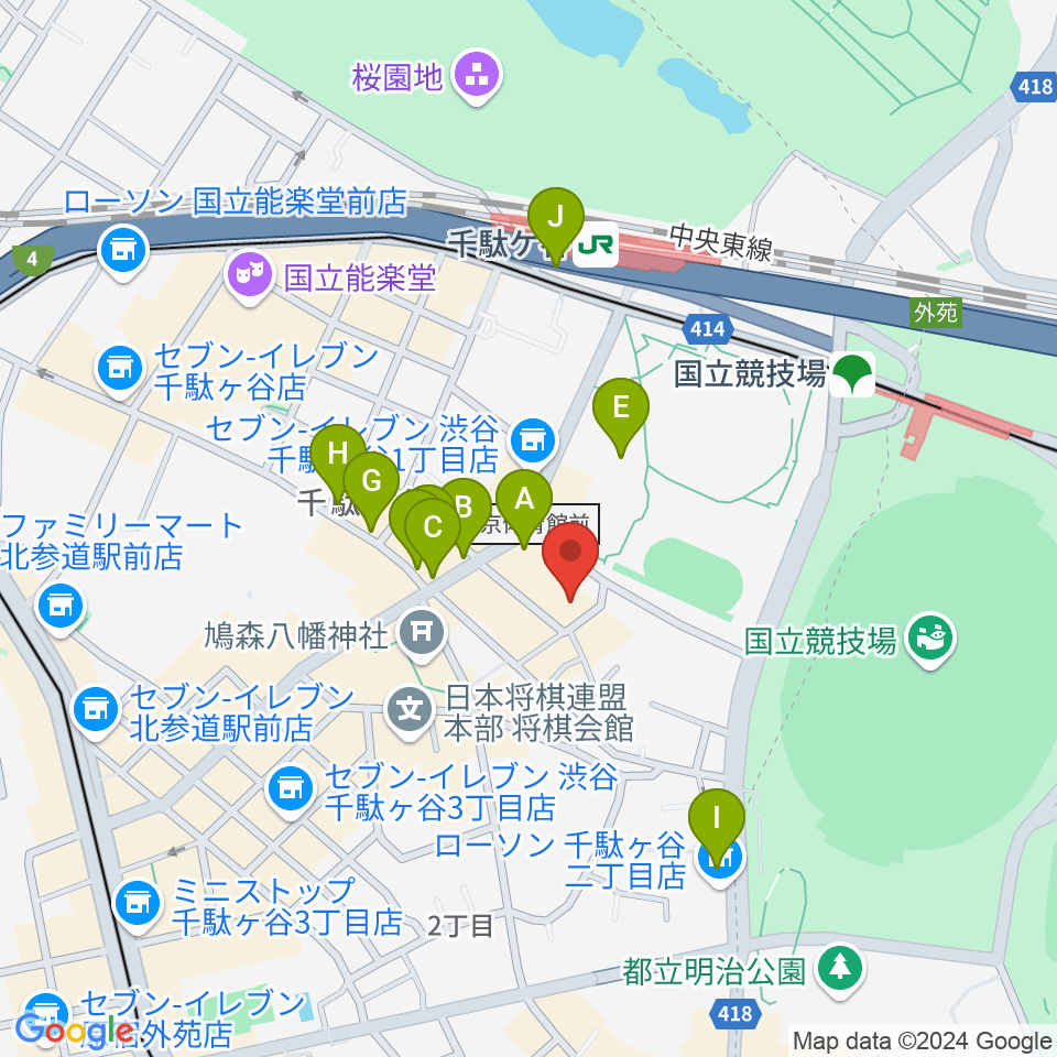 専門学校 東京クールジャパン・アカデミー周辺のカフェ一覧地図