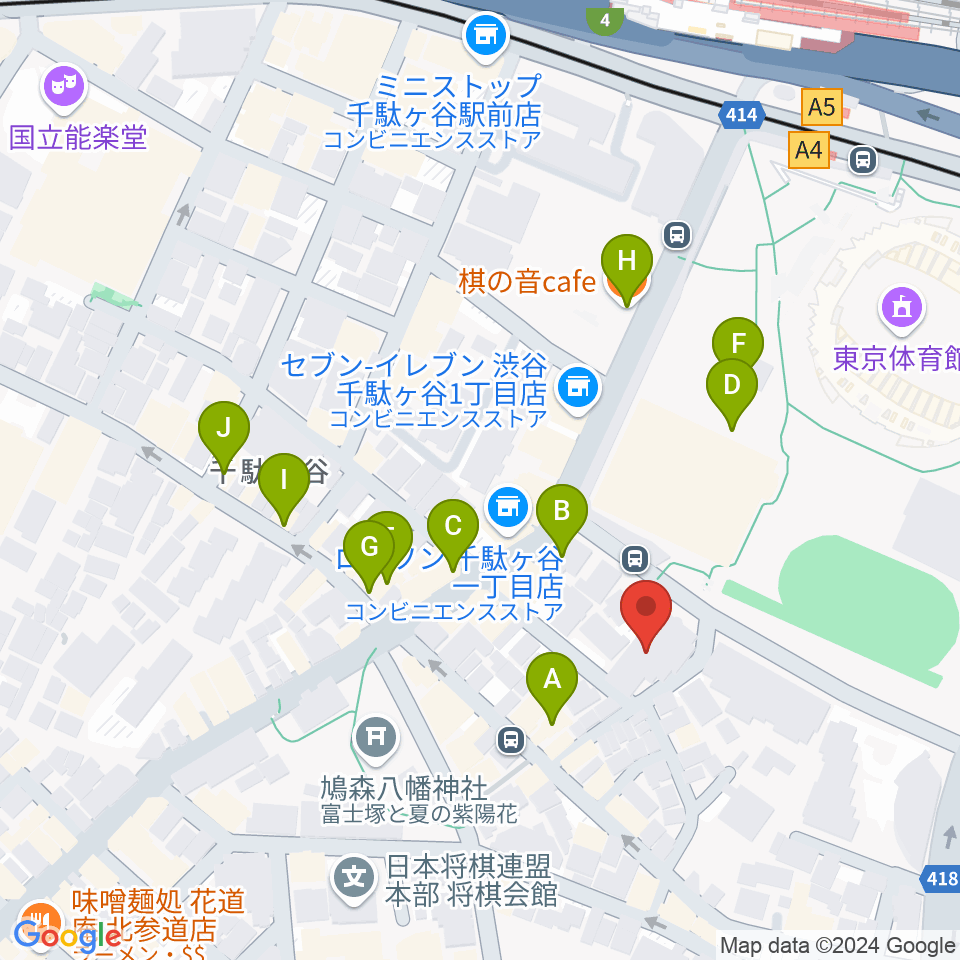 専門学校 東京クールジャパン・アカデミー周辺のカフェ一覧地図