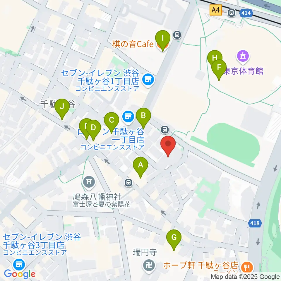 専門学校 東京クールジャパン・アカデミー周辺のカフェ一覧地図