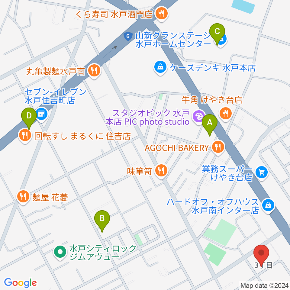 水戸コルテス周辺のカフェ一覧地図