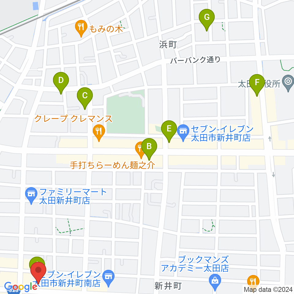 太田エモーション周辺のカフェ一覧地図