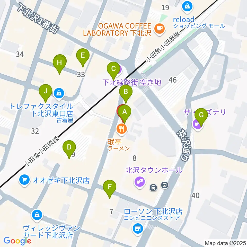 下北沢Music Island O周辺のカフェ一覧地図