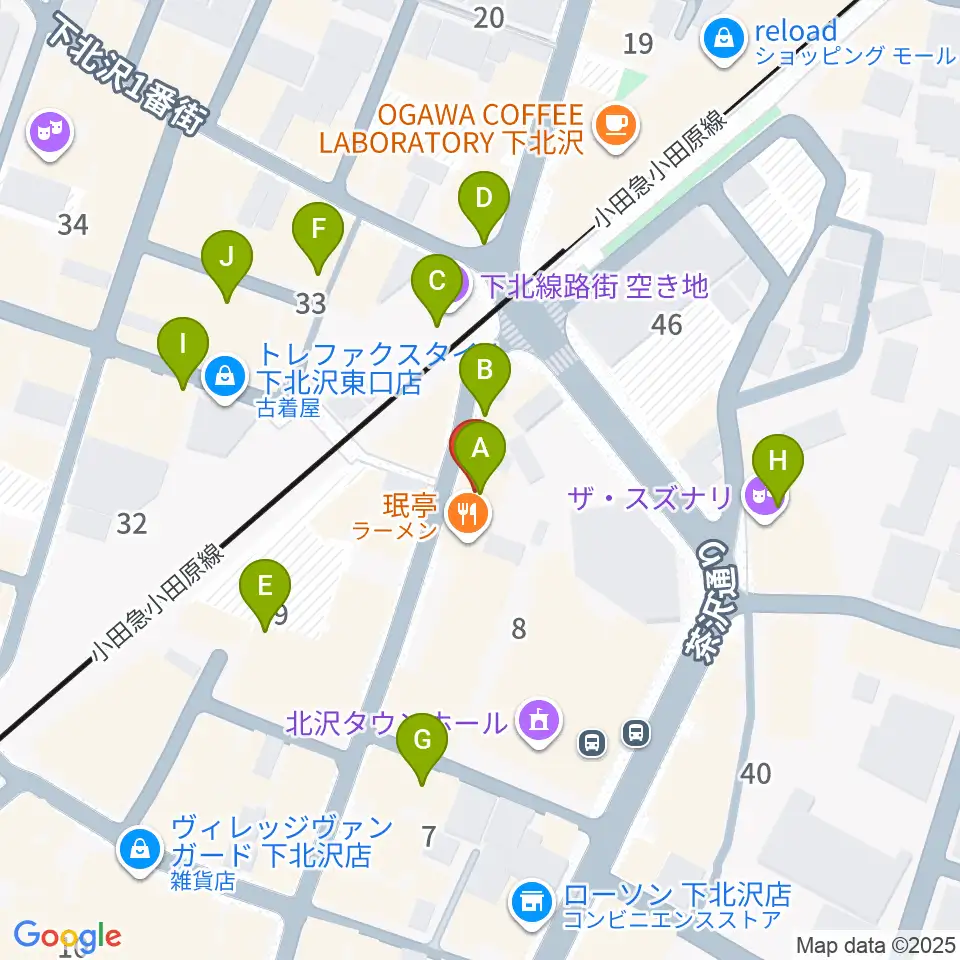 下北沢Music Island O周辺のカフェ一覧地図