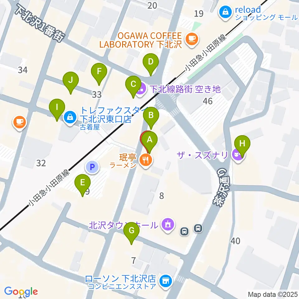 下北沢Music Island O周辺のカフェ一覧地図