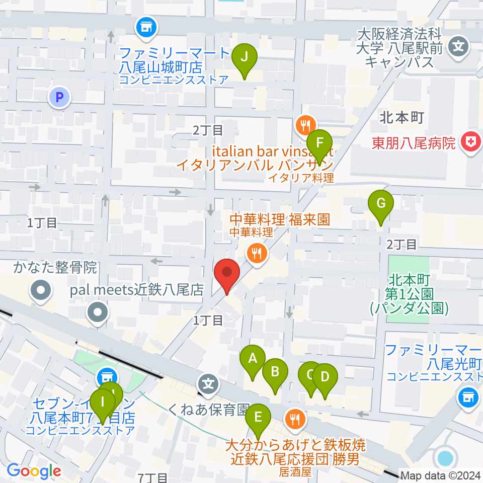 三嶋音楽教室周辺のカフェ一覧地図