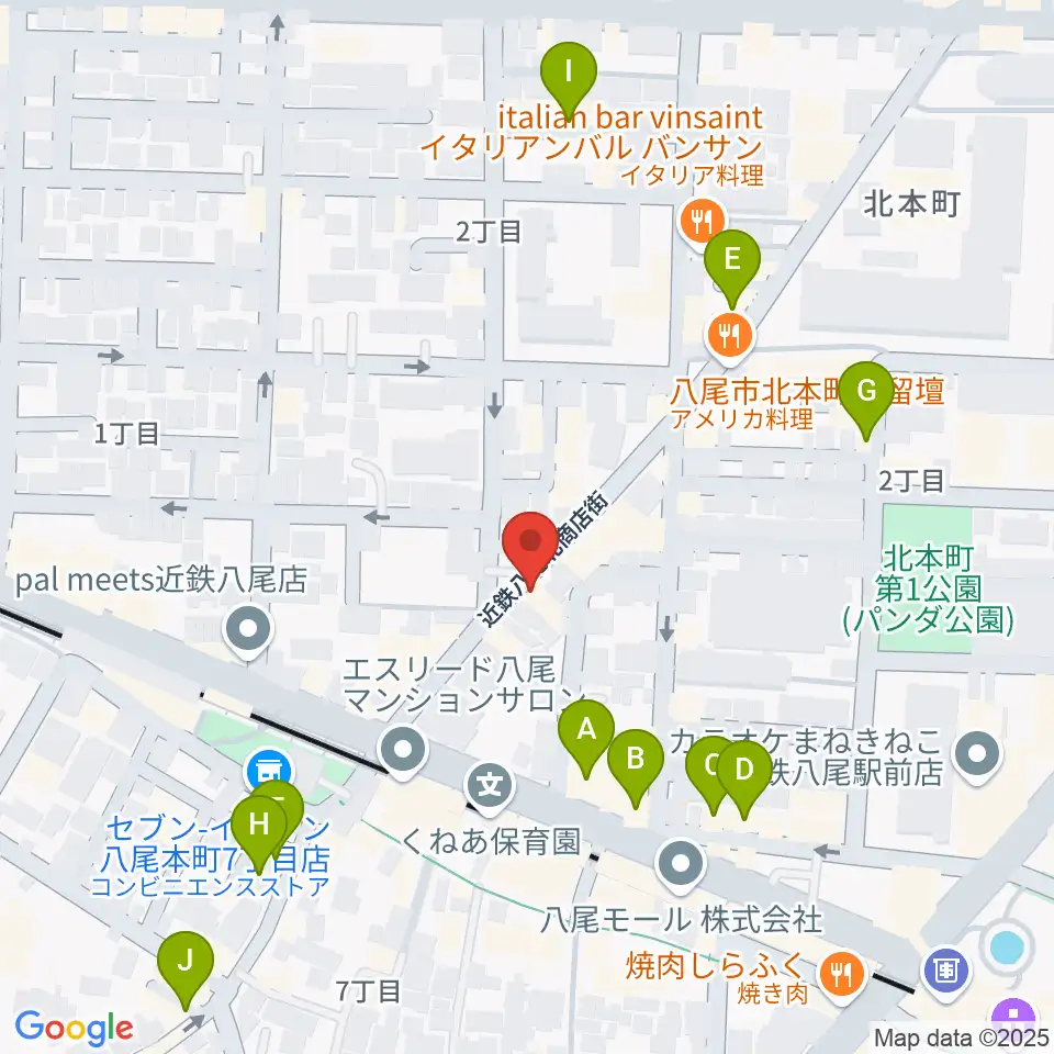 三嶋音楽教室周辺のカフェ一覧地図