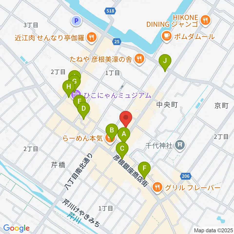 タイドミュージック周辺のカフェ一覧地図