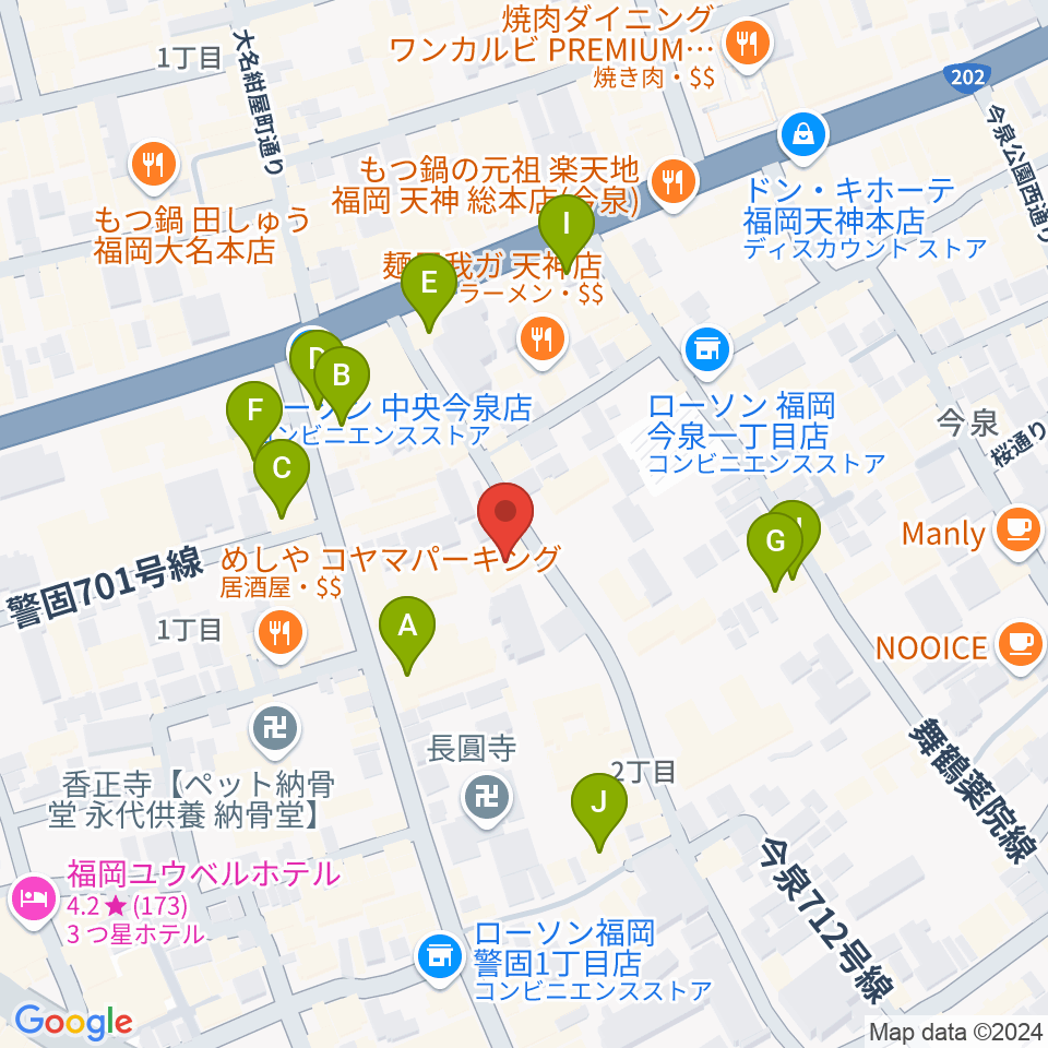 フォレストヒル周辺のカフェ一覧地図