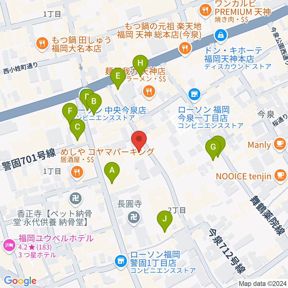 フォレストヒル周辺のカフェ一覧地図