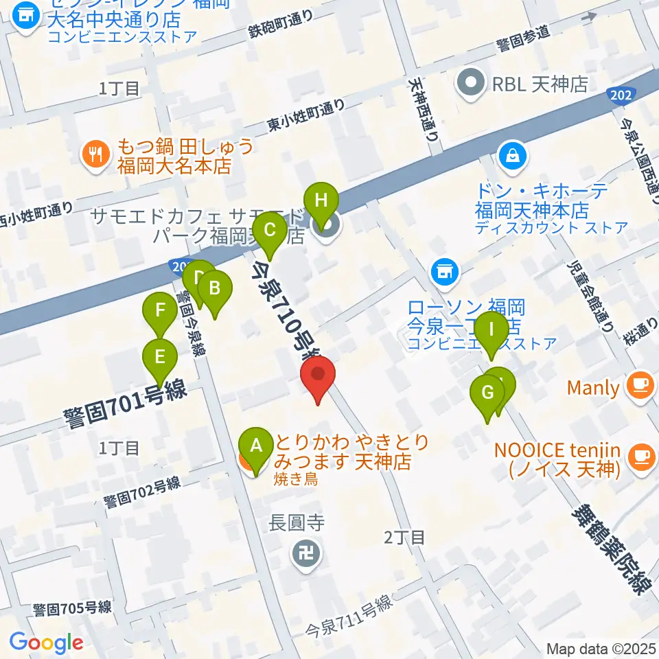 フォレストヒル周辺のカフェ一覧地図