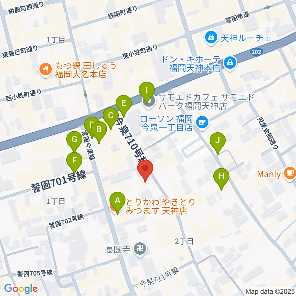 フォレストヒル周辺のカフェ一覧地図