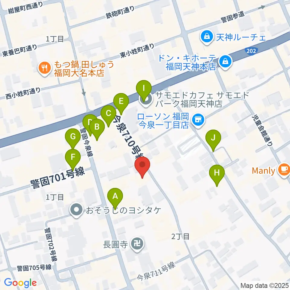 フォレストヒル周辺のカフェ一覧地図
