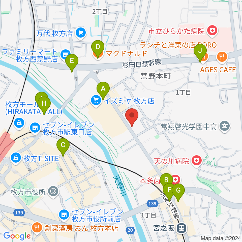 リプルミュージック周辺のカフェ一覧地図