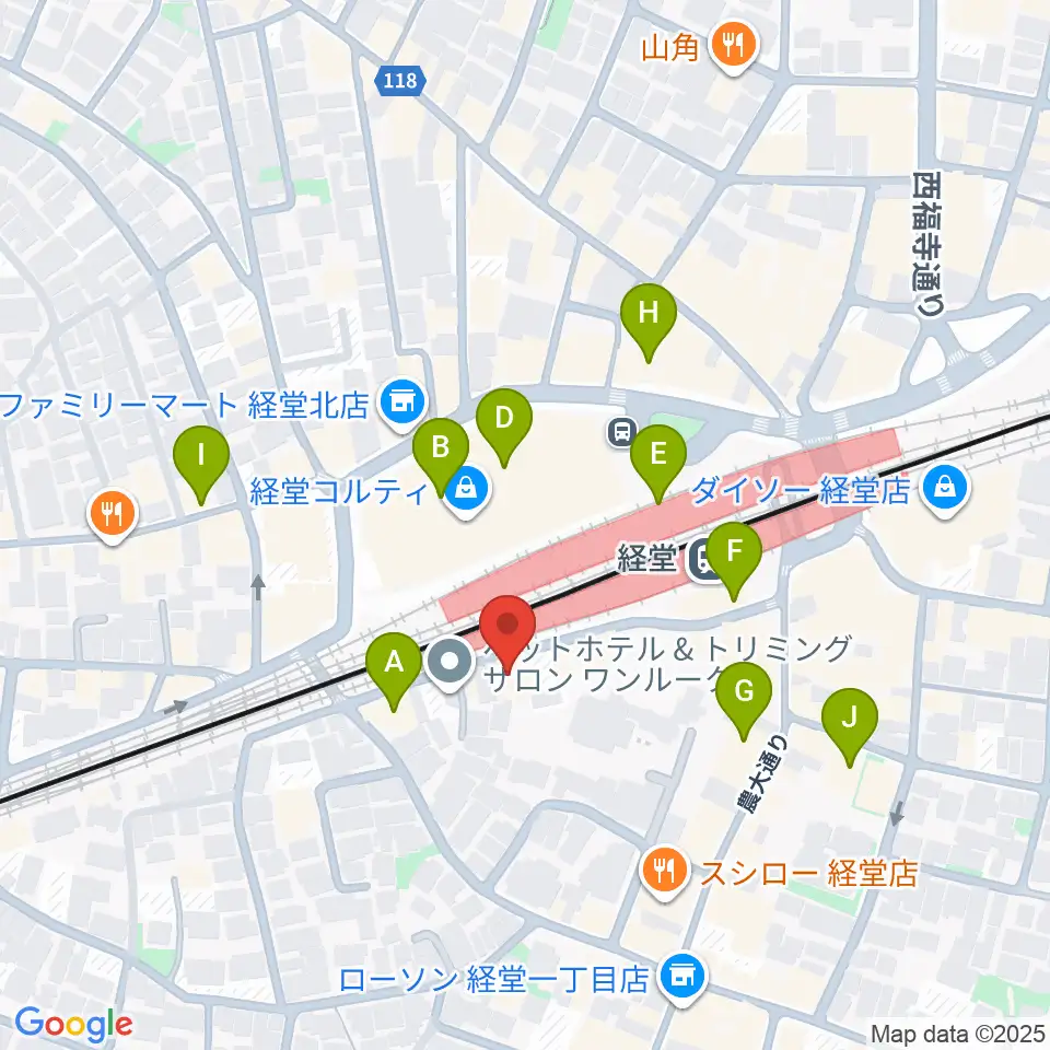 経堂Crazy Love周辺のカフェ一覧地図