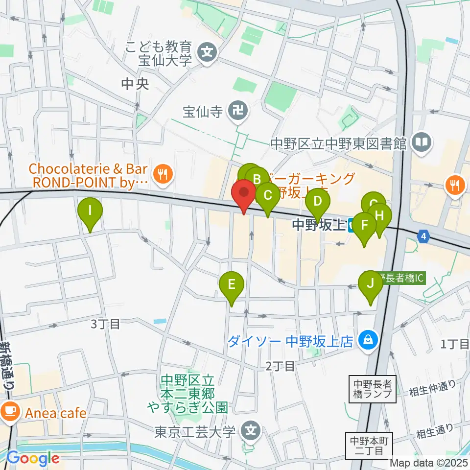 松栄楽器店周辺のカフェ一覧地図