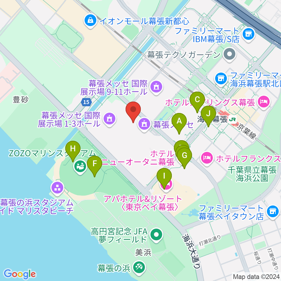 幕張イベントホール周辺のカフェ一覧地図