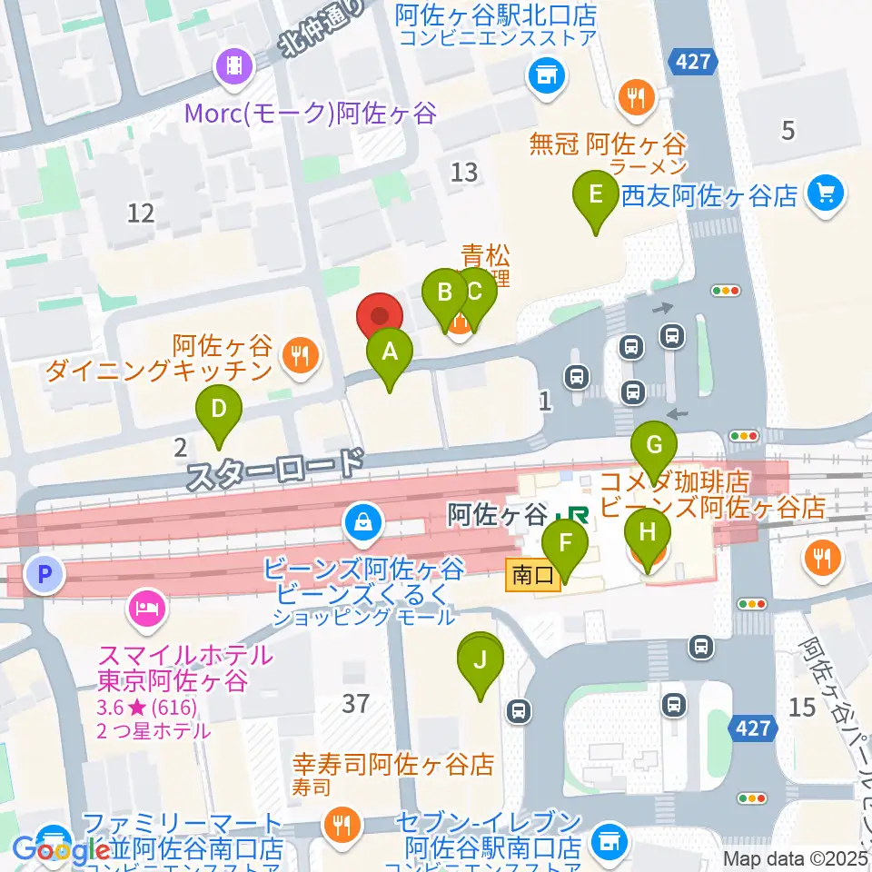 BAR ROCK INDIA周辺のカフェ一覧地図