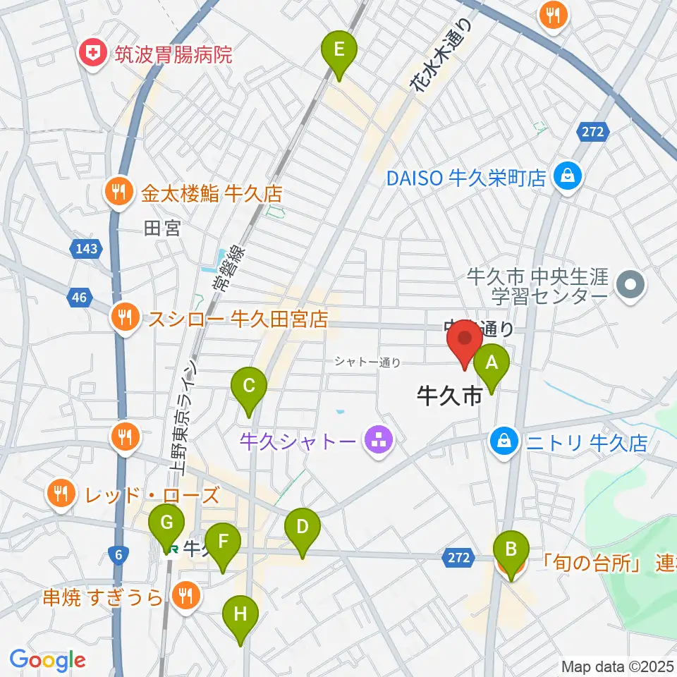 FMうしくうれしく放送周辺のカフェ一覧地図