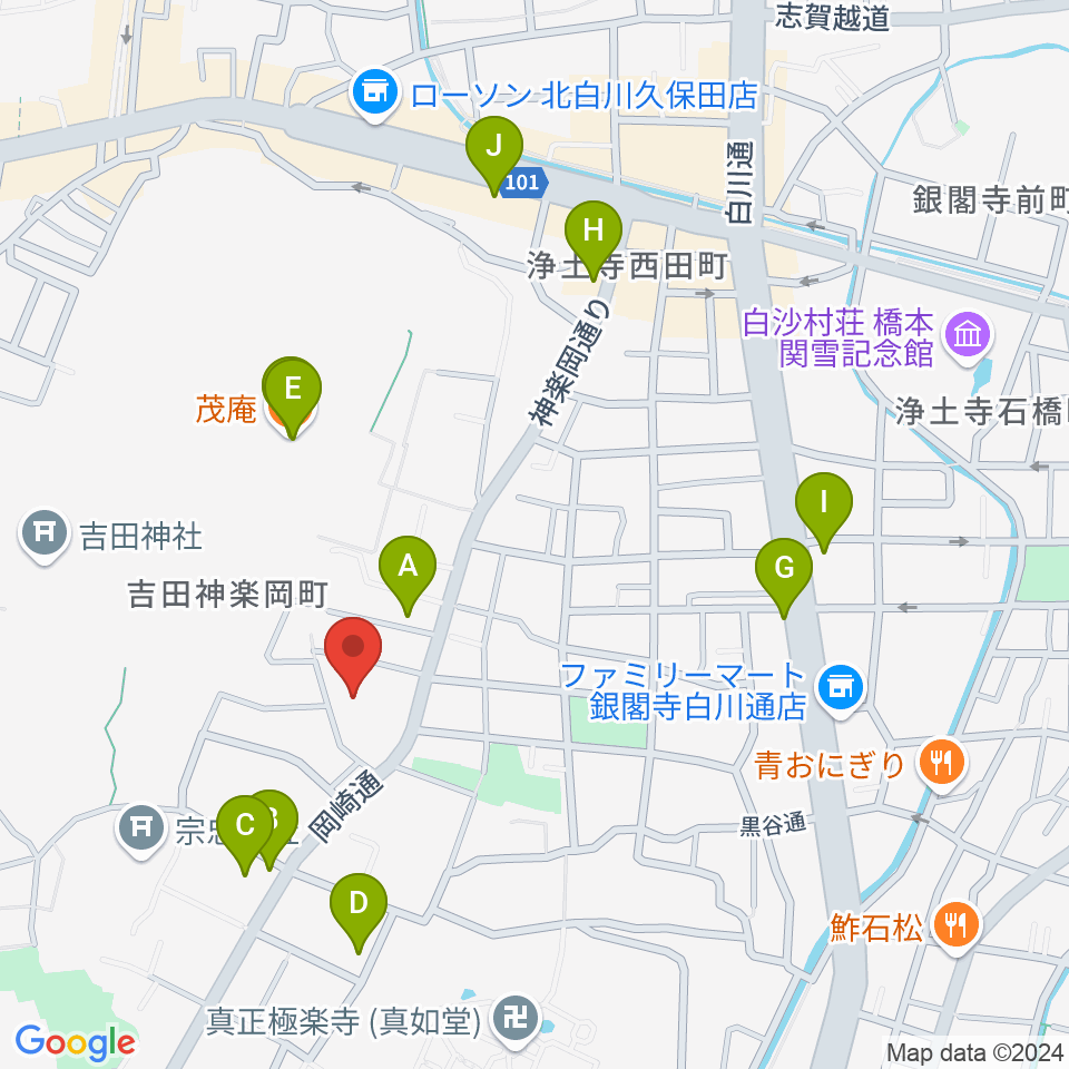 錦鱗館周辺のカフェ一覧地図