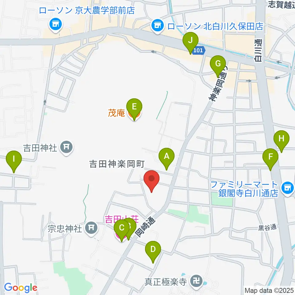 錦鱗館周辺のカフェ一覧地図