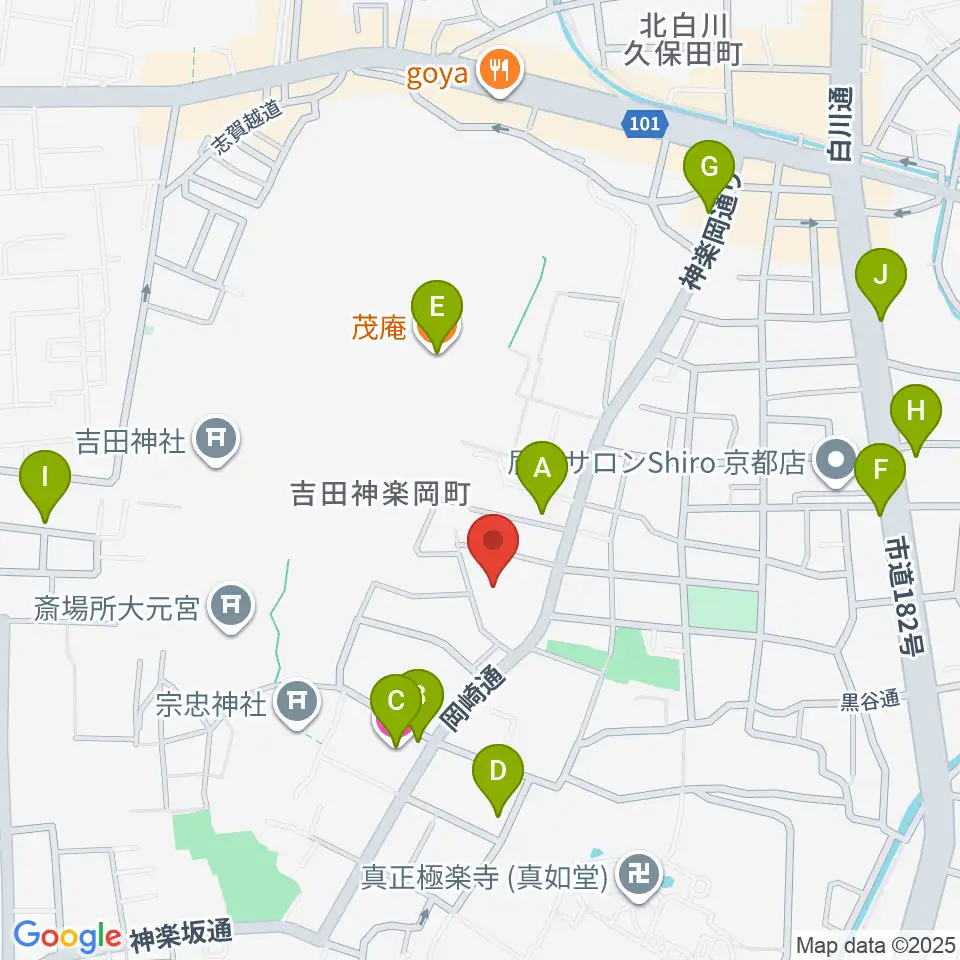 錦鱗館周辺のカフェ一覧地図