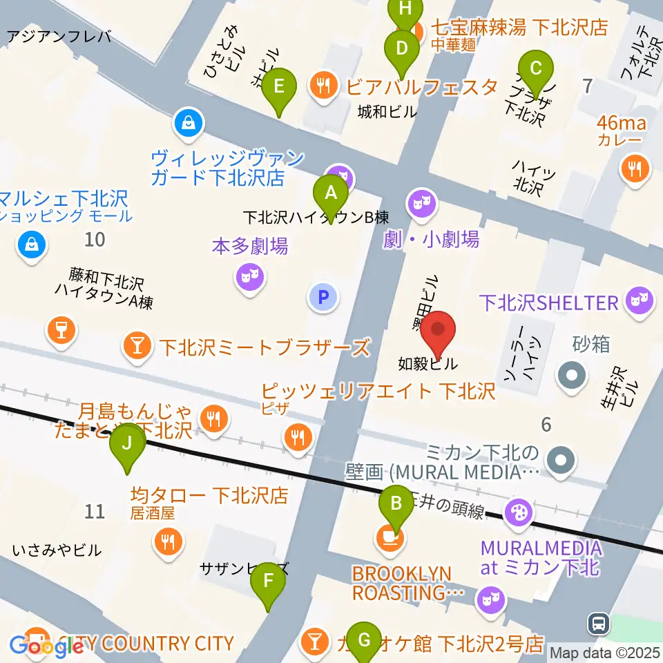 下北沢ろくでもない夜周辺のカフェ一覧地図