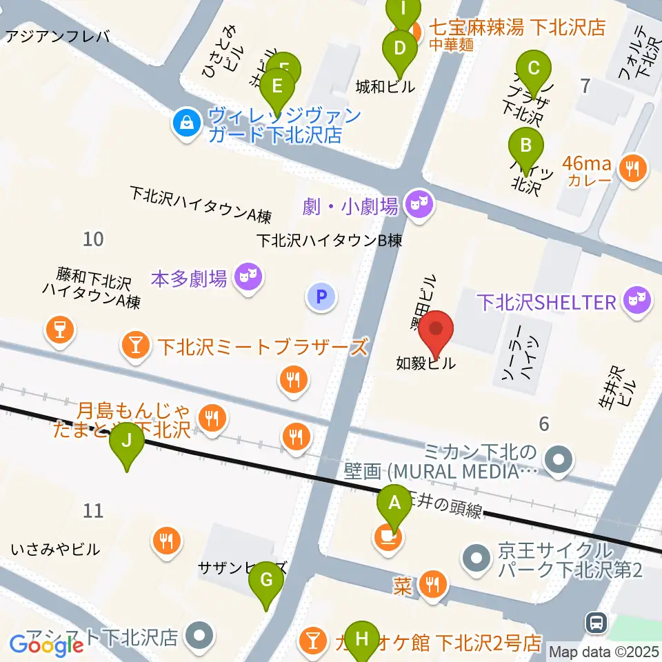 下北沢ろくでもない夜周辺のカフェ一覧地図