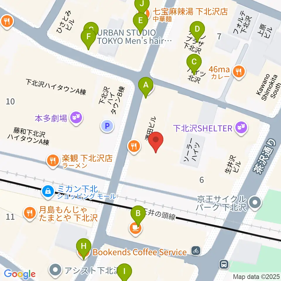 下北沢ろくでもない夜周辺のカフェ一覧地図