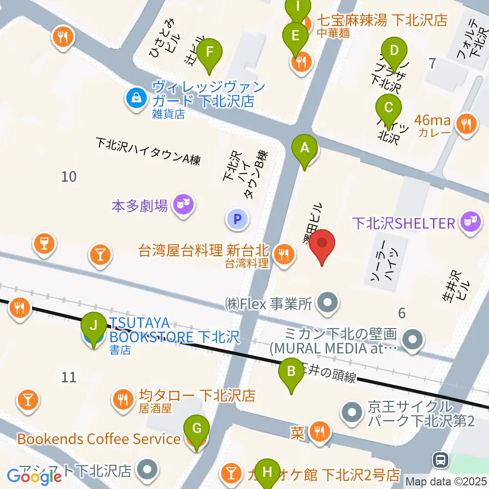 下北沢ろくでもない夜周辺のカフェ一覧地図