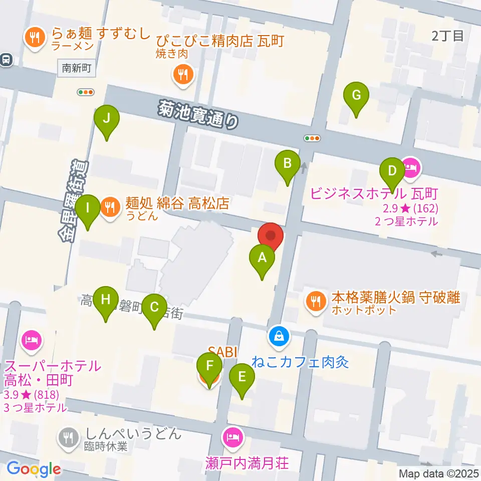 ヒッツギターズ＆ミュージック周辺のカフェ一覧地図