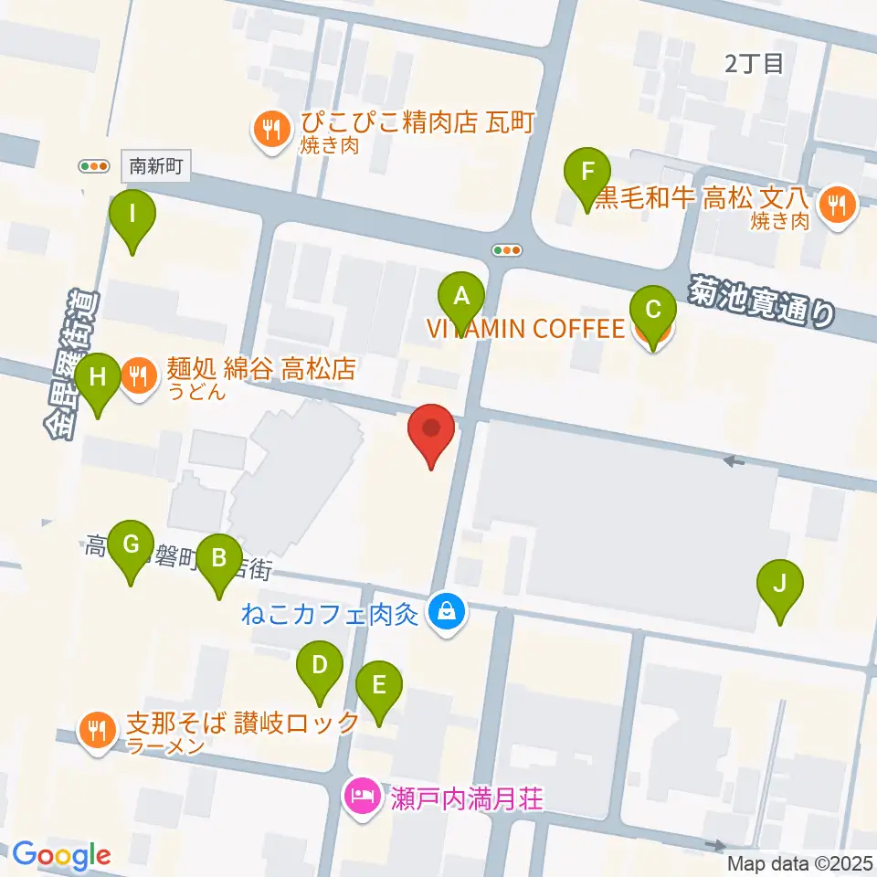 ヒッツギターズ＆ミュージック周辺のカフェ一覧地図