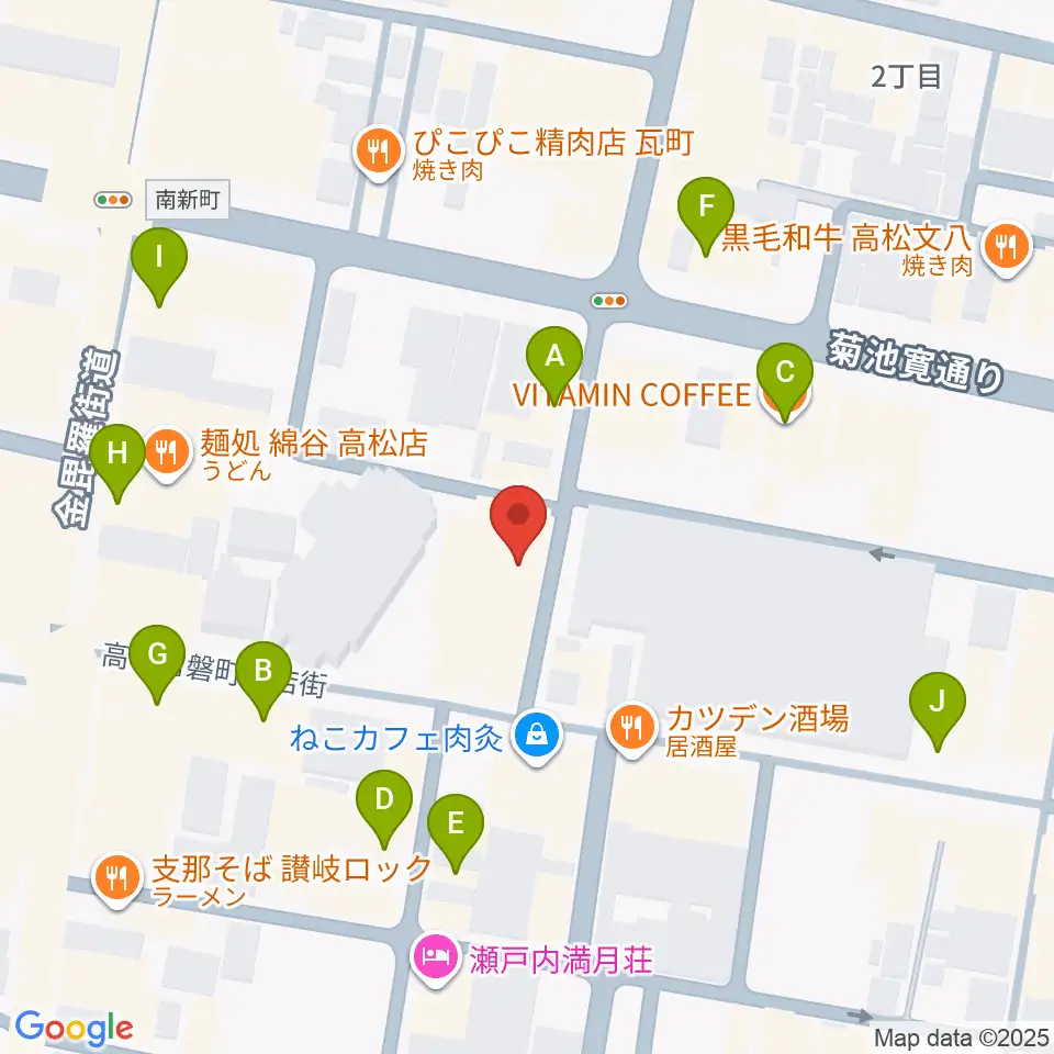 ヒッツギターズ＆ミュージック周辺のカフェ一覧地図