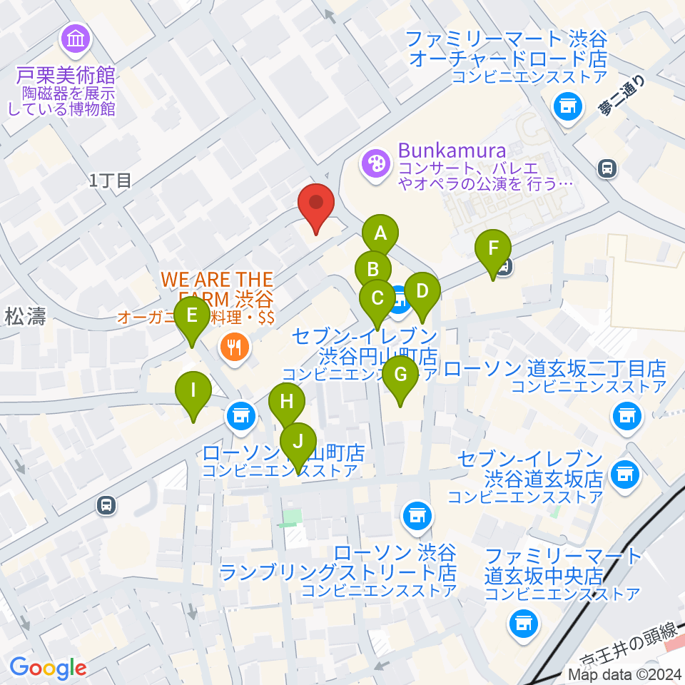 チェレステ・スタジオ松濤周辺のカフェ一覧地図