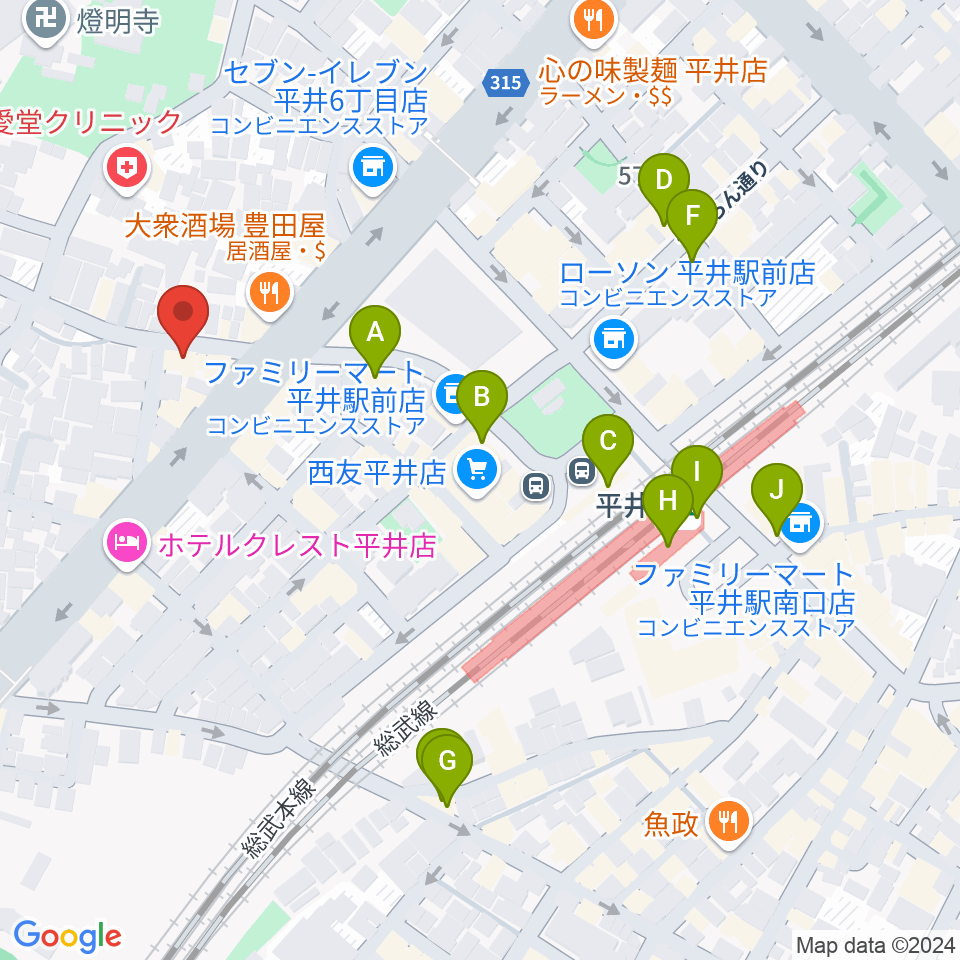 サウンド・プラグ周辺のカフェ一覧地図