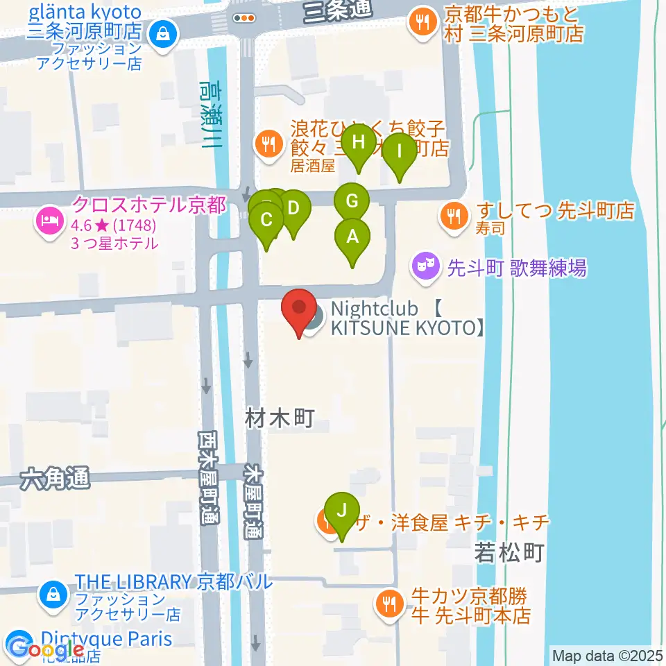 キツネ京都周辺のカフェ一覧地図