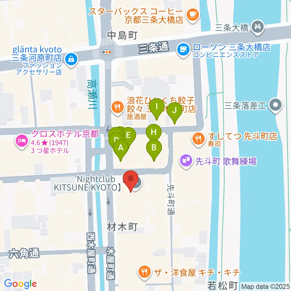 キツネ京都周辺のカフェ一覧地図