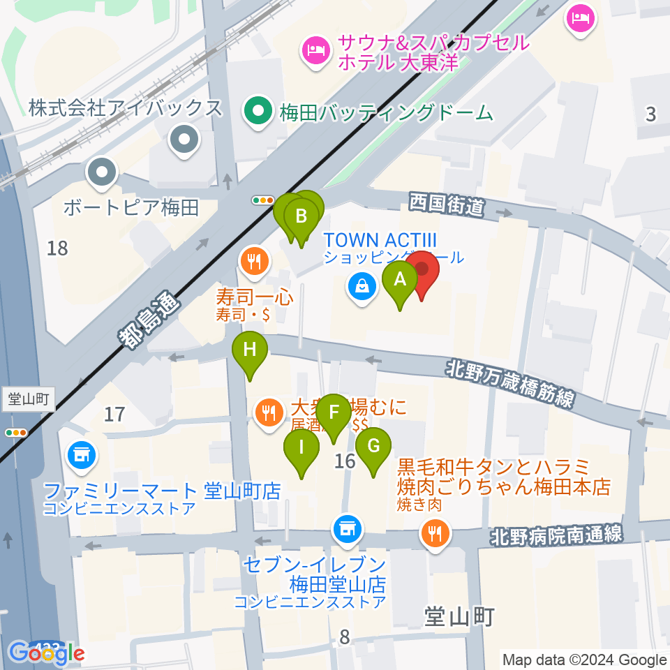 ディスクユニオン大阪店周辺のカフェ一覧地図