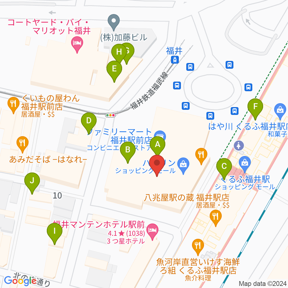 ハピリンホール・ハピテラス周辺のカフェ一覧地図