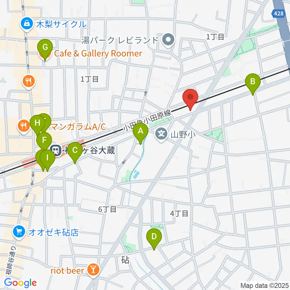 サウンド・シティ世田谷周辺のカフェ一覧地図