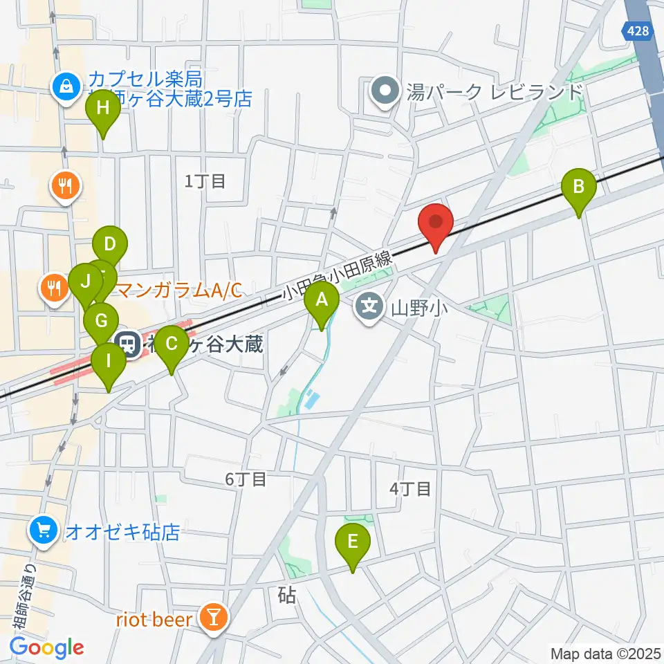 サウンド・シティ世田谷周辺のカフェ一覧地図