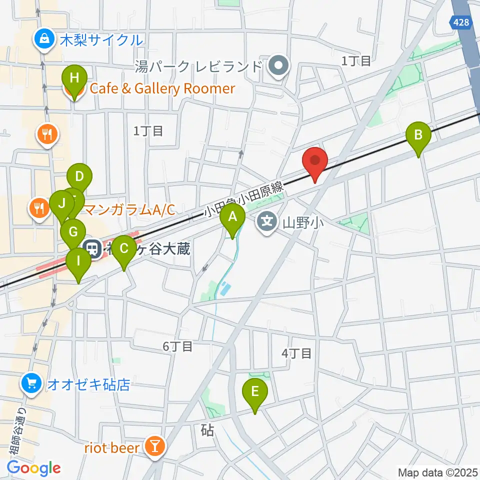 サウンド・シティ世田谷周辺のカフェ一覧地図