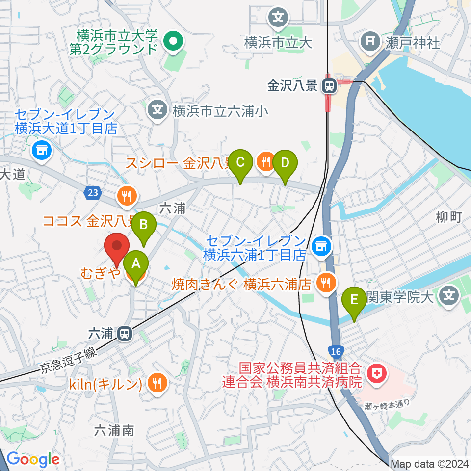 一色ピアノ教室周辺のカフェ一覧地図