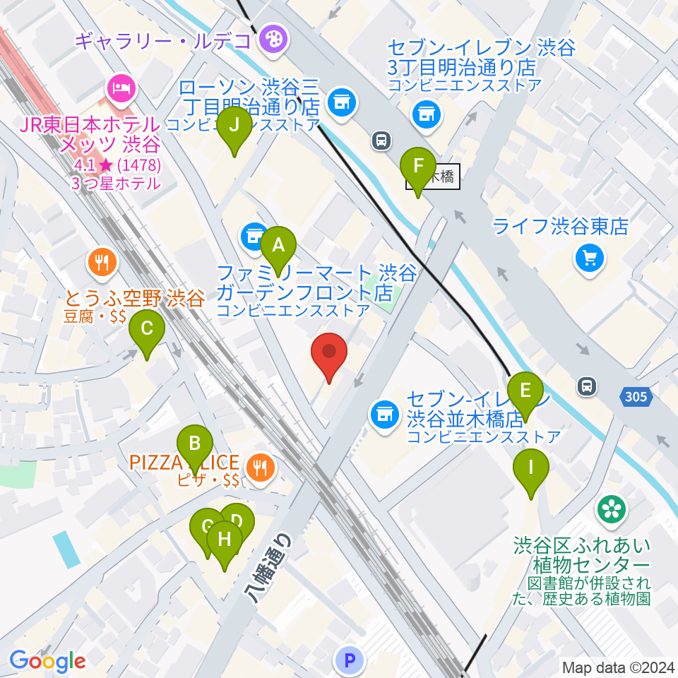 渋谷CIRCUS TOKYO周辺のカフェ一覧地図