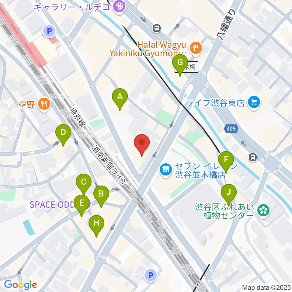 渋谷CIRCUS TOKYO周辺のカフェ一覧地図