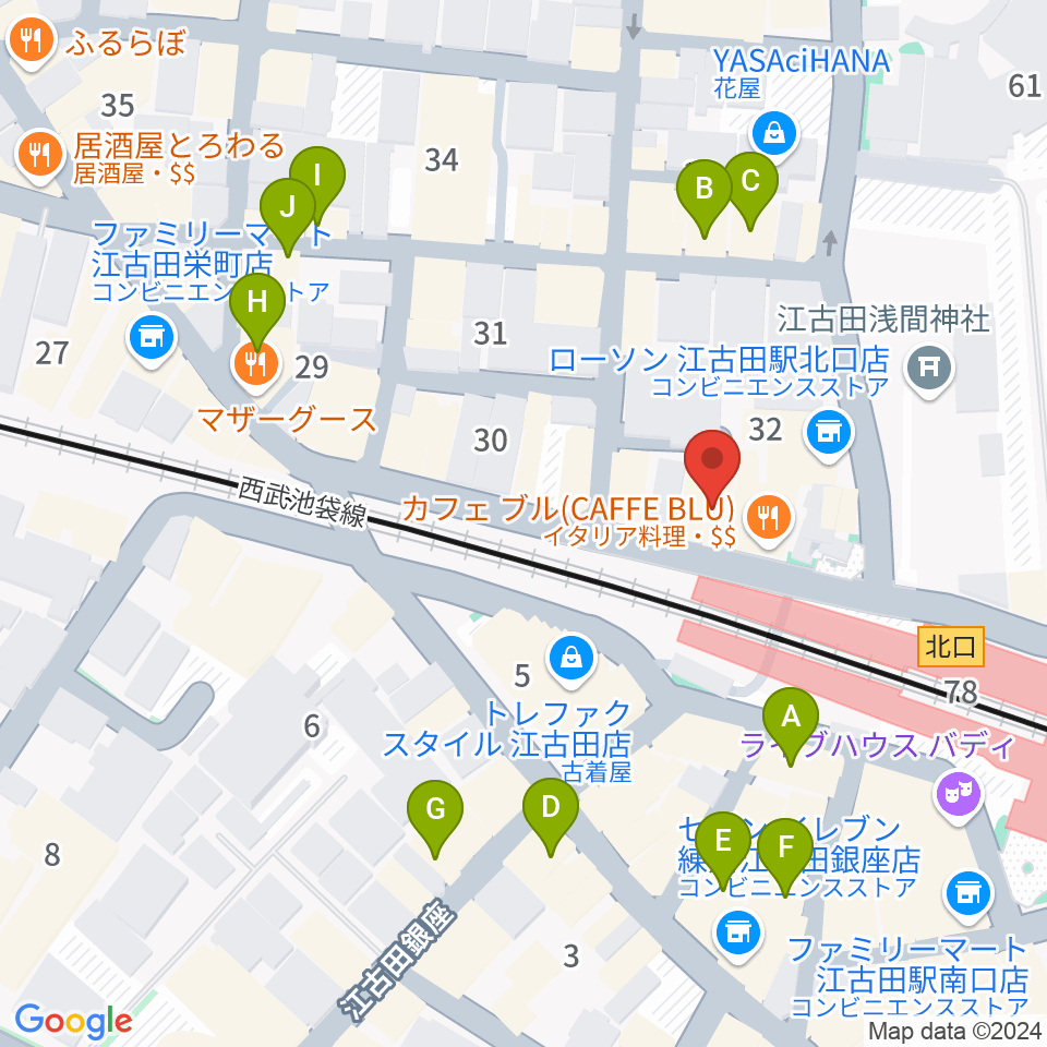 村川ヴァイオリン工房周辺のカフェ一覧地図