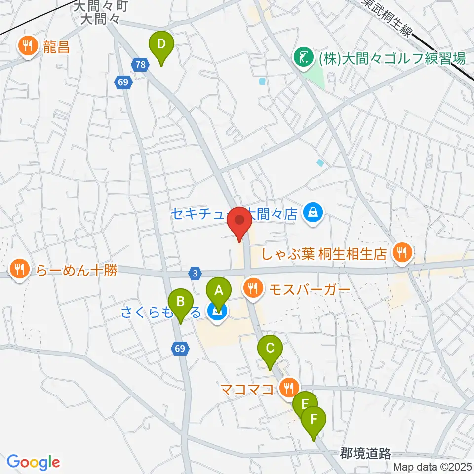 Watar Road Guitars周辺のカフェ一覧地図