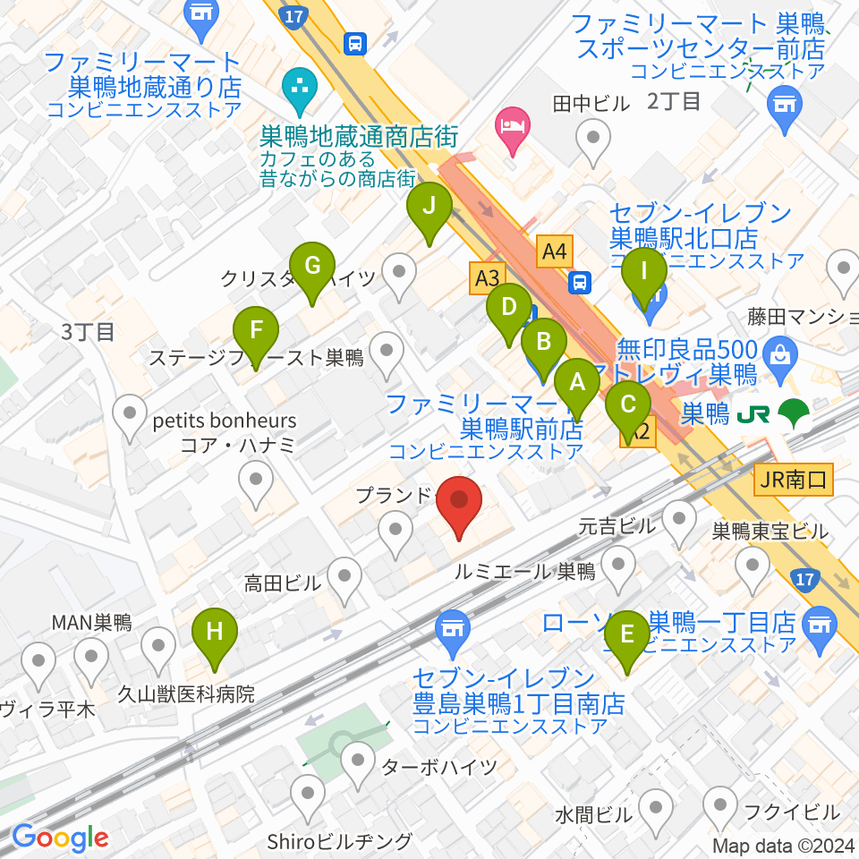 スタジオMOONGLOW周辺のカフェ一覧地図