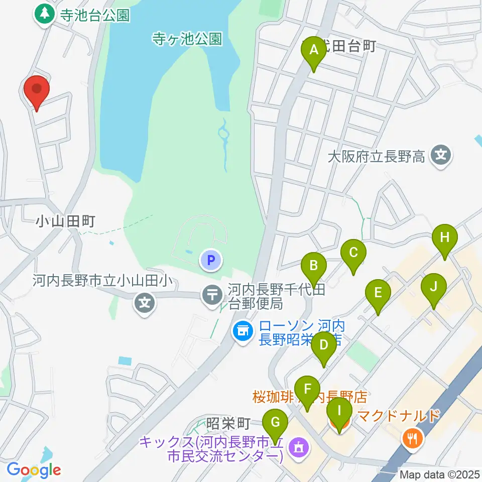 田中ピアノサービス周辺のカフェ一覧地図