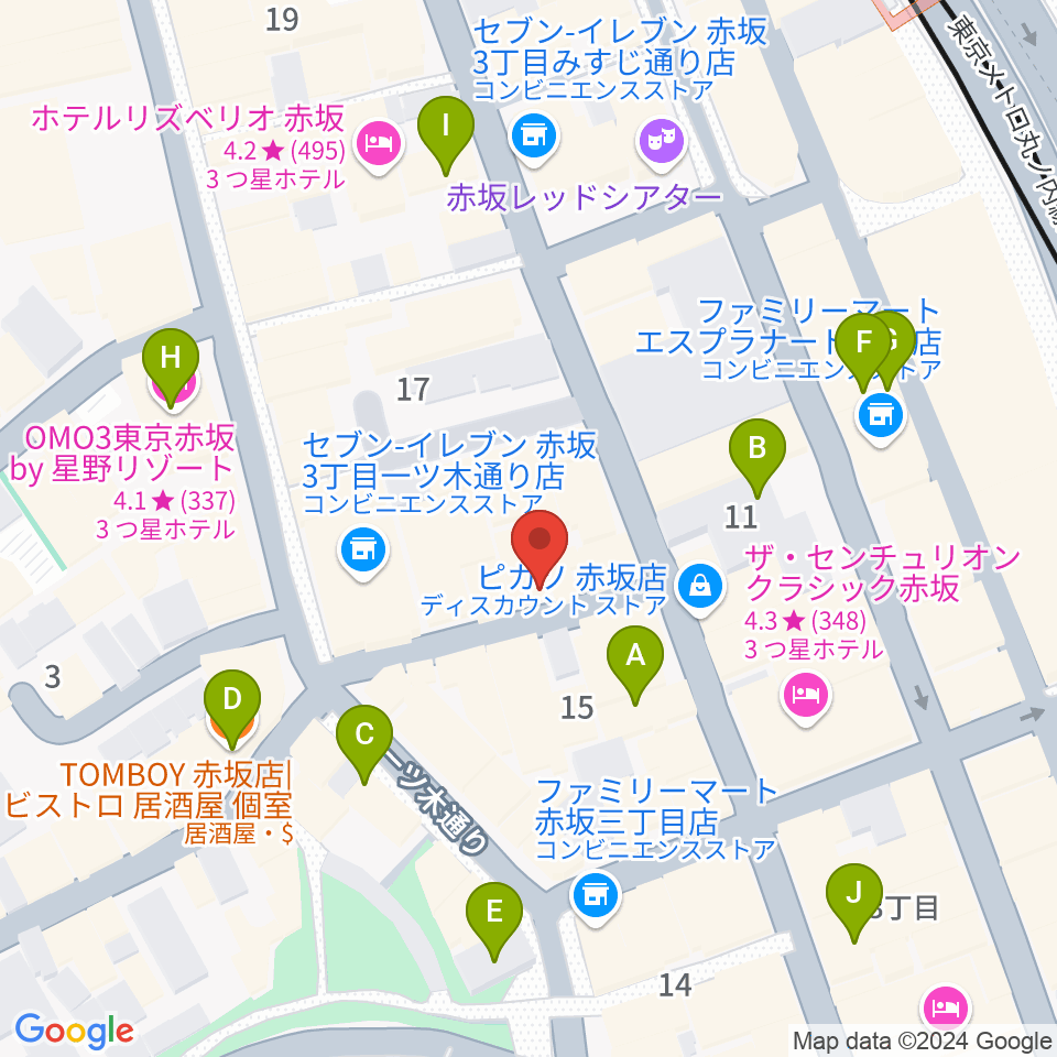 赤坂トナリテ周辺のカフェ一覧地図